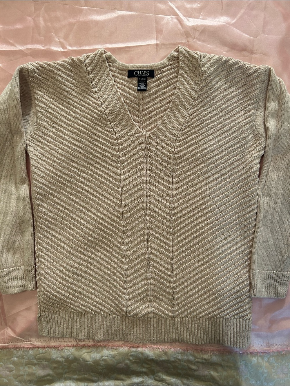 Ladies Chaps chevron knit sweater